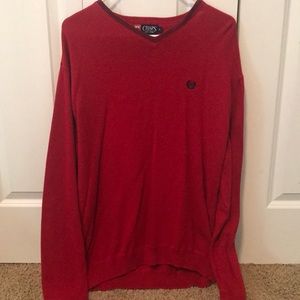 Chaps V-Neck Red Sweater